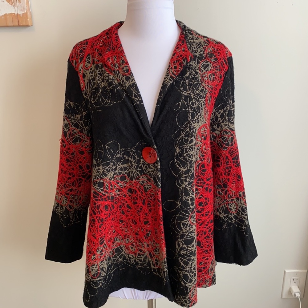 Joseph Ribkoff Single Button Knit Jacket - Picture 3 of 11